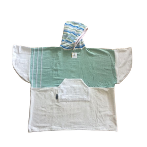 Poncho Anfibi Upcyclé "Green Wave"